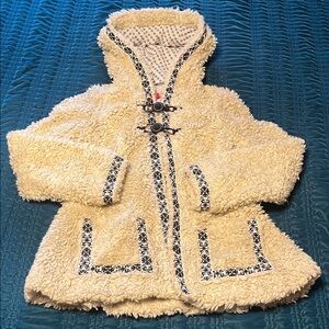 Free people cozy Cream Kids Jacket with Black Accents!
